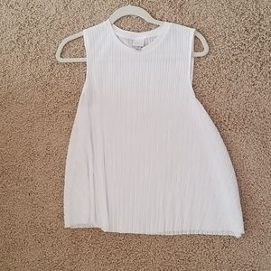 White Satin Sleevless Blouse